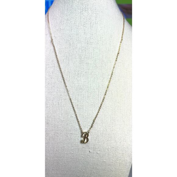 Crown & Ivy Monogram Initial Letter "B” Necklace Gold Tone - Picture 1 of 5